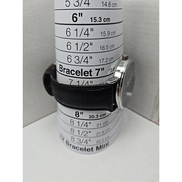 Mens Q & Q By Citizen Quartz Dress Watch Silver Black Dial 30M WR New Battery - Picture 7 of 13